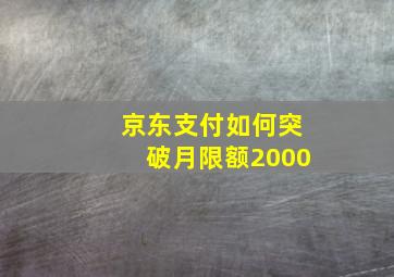 京东支付如何突破月限额2000