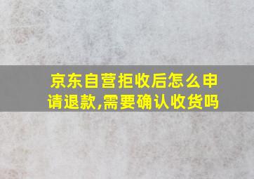 京东自营拒收后怎么申请退款,需要确认收货吗