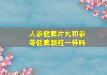 人参健脾片丸和参苓健脾颗粒一样吗