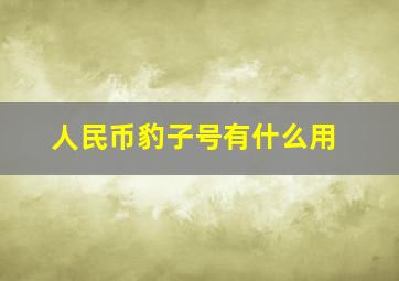 人民币豹子号有什么用