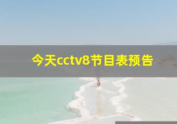 今天cctv8节目表预告