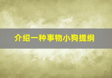 介绍一种事物小狗提纲