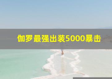 伽罗最强出装5000暴击