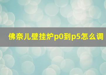 佛奈儿壁挂炉p0到p5怎么调