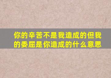 你的辛苦不是我造成的但我的委屈是你造成的什么意思