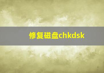 修复磁盘chkdsk