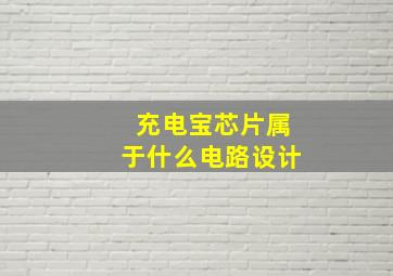 充电宝芯片属于什么电路设计