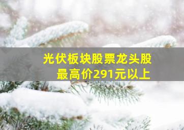 光伏板块股票龙头股最高价291元以上