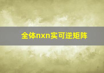 全体nxn实可逆矩阵