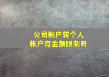 公司帐户转个人帐户有金额限制吗