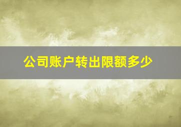 公司账户转出限额多少