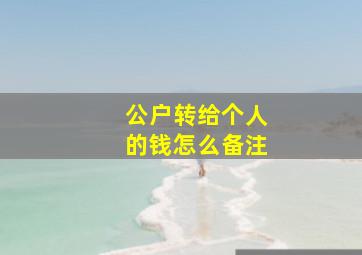 公户转给个人的钱怎么备注