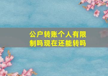 公户转账个人有限制吗现在还能转吗