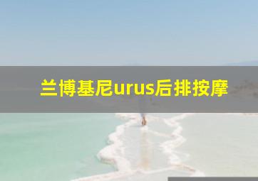 兰博基尼urus后排按摩