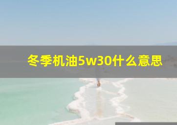 冬季机油5w30什么意思