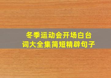 冬季运动会开场白台词大全集简短精辟句子