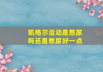 凯格尔运动是憋尿吗还是憋尿好一点