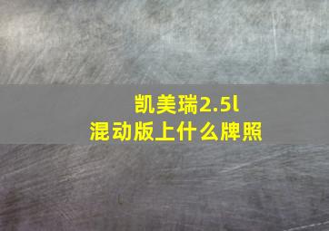 凯美瑞2.5l混动版上什么牌照