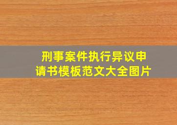 刑事案件执行异议申请书模板范文大全图片