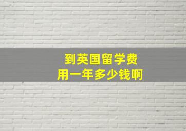 到英国留学费用一年多少钱啊