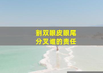 割双眼皮眼尾分叉谁的责任