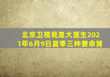 北京卫视我是大医生2021年6月9日夏季三种要命肾