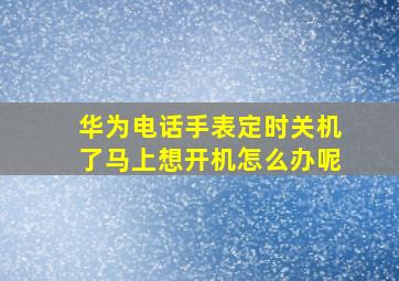 华为电话手表定时关机了马上想开机怎么办呢