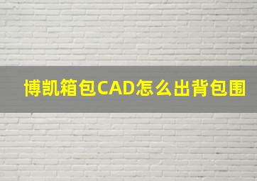 博凯箱包CAD怎么出背包围