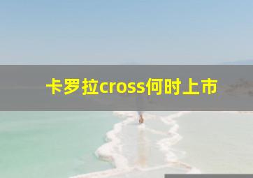 卡罗拉cross何时上市