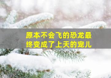 原本不会飞的恐龙最终变成了上天的宠儿