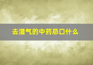 去湿气的中药忌口什么