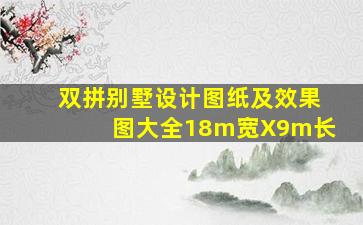 双拼别墅设计图纸及效果图大全18m宽X9m长