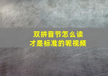 双拼音节怎么读才是标准的呢视频