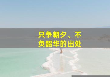 只争朝夕、不负韶华的出处