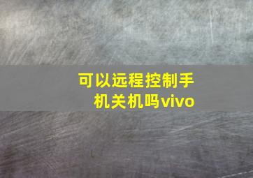 可以远程控制手机关机吗vivo