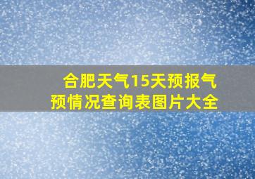 合肥天气15天预报气预情况查询表图片大全