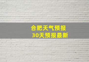 合肥天气预报30天预报最新