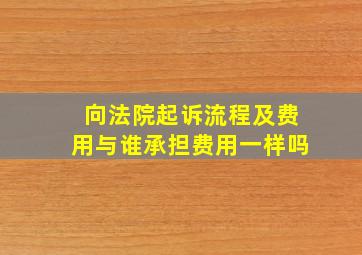 向法院起诉流程及费用与谁承担费用一样吗