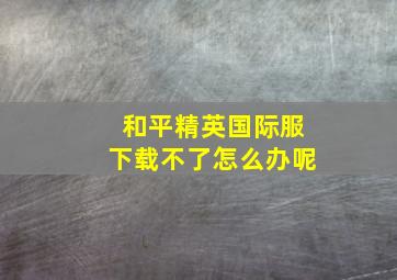 和平精英国际服下载不了怎么办呢