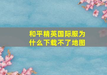 和平精英国际服为什么下载不了地图