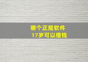 哪个正规软件17岁可以借钱