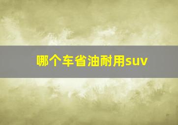 哪个车省油耐用suv