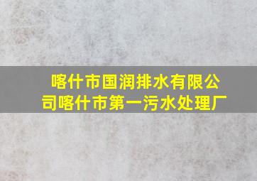 喀什市国润排水有限公司喀什市第一污水处理厂