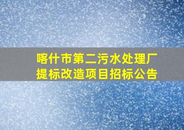 喀什市第二污水处理厂提标改造项目招标公告