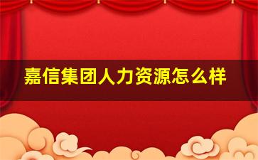 嘉信集团人力资源怎么样