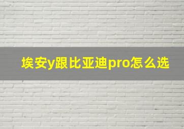 埃安y跟比亚迪pro怎么选