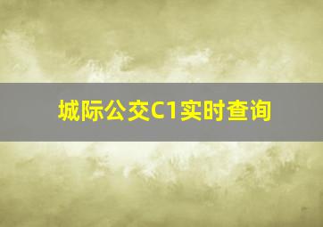 城际公交C1实时查询