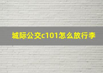 城际公交c101怎么放行李