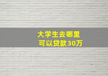 大学生去哪里可以贷款30万