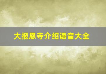 大报恩寺介绍语音大全